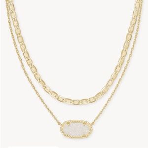 NWOT Kendra Scott Elisa gold multi strand necklace in iridescent drusy